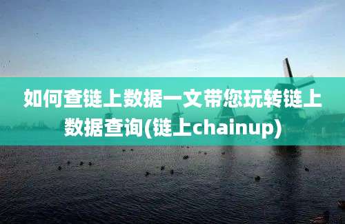 如何查链上数据一文带您玩转链上数据查询(链上chainup)