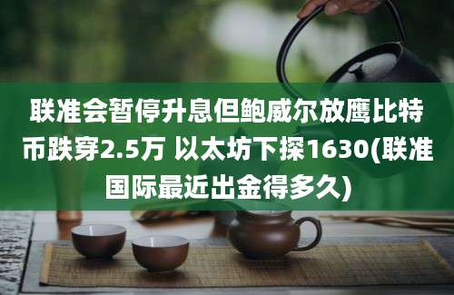 联准会暂停升息但鲍威尔放鹰比特币跌穿2.5万 以太坊下探1630(联准国际最近出金得多久)