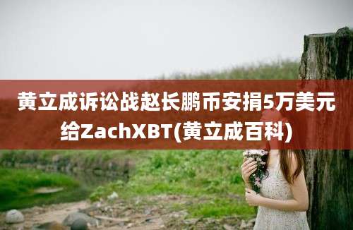 黄立成诉讼战赵长鹏币安捐5万美元给ZachXBT(黄立成百科)