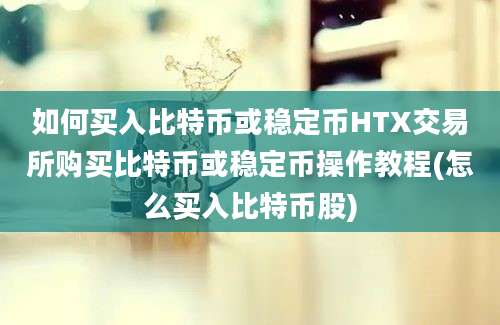 如何买入比特币或稳定币HTX交易所购买比特币或稳定币操作教程(怎么买入比特币股)