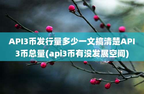 API3币发行量多少一文搞清楚API3币总量(api3币有没发展空间)