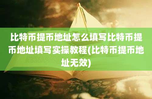 比特币提币地址怎么填写比特币提币地址填写实操教程(比特币提币地址无效)