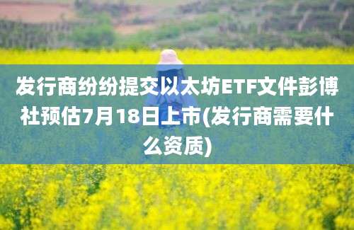 发行商纷纷提交以太坊ETF文件彭博社预估7月18日上市(发行商需要什么资质)