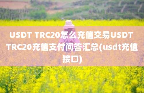 USDT TRC20怎么充值交易USDT TRC20充值支付问答汇总(usdt充值接口)