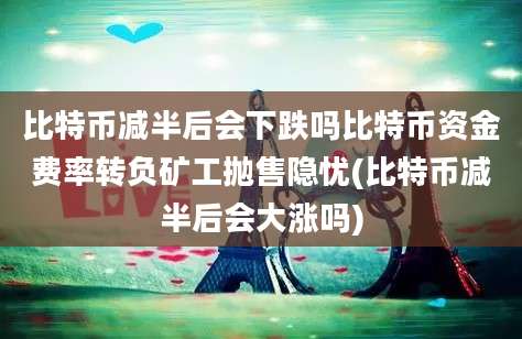 比特币减半后会下跌吗比特币资金费率转负矿工抛售隐忧(比特币减半后会大涨吗)