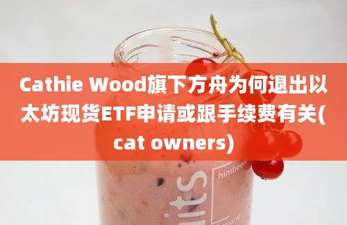 Cathie Wood旗下方舟为何退出以太坊现货ETF申请或跟手续费有关(cat owners)