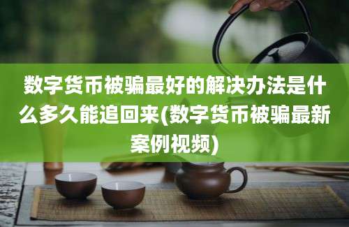 数字货币被骗最好的解决办法是什么多久能追回来(数字货币被骗最新案例视频)