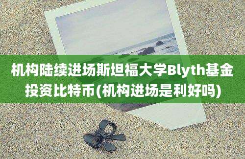 机构陆续进场斯坦福大学Blyth基金投资比特币(机构进场是利好吗)