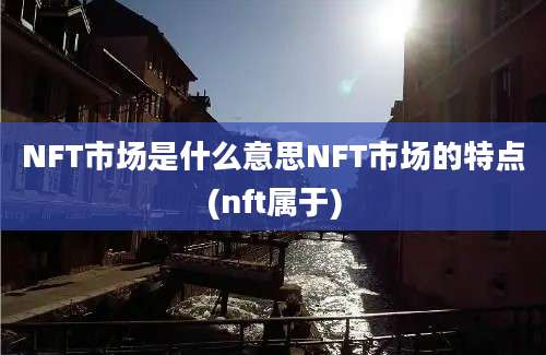 NFT市场是什么意思NFT市场的特点(nft属于)