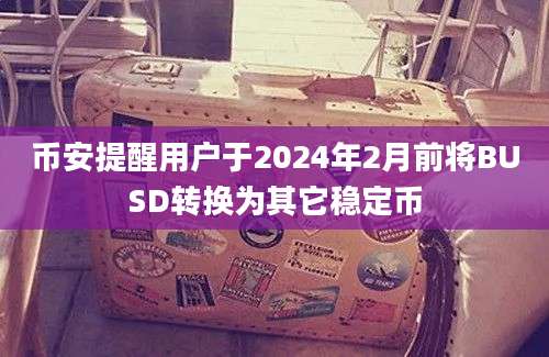 币安提醒用户于2024年2月前将BUSD转换为其它稳定币