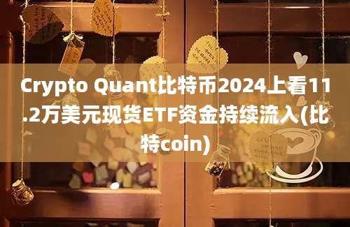 Crypto Quant比特币2024上看11.2万美元现货ETF资金持续流入(比特coin)