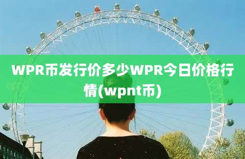 WPR币发行价多少WPR今日价格行情(wpnt币)