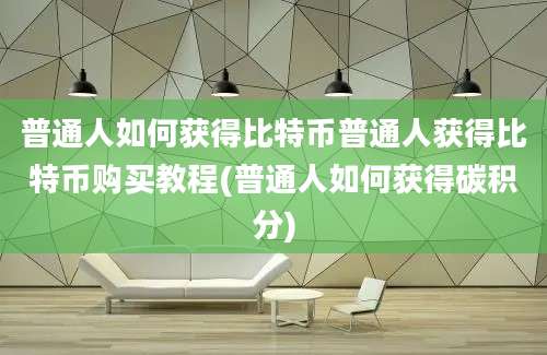 普通人如何获得比特币普通人获得比特币购买教程(普通人如何获得碳积分)