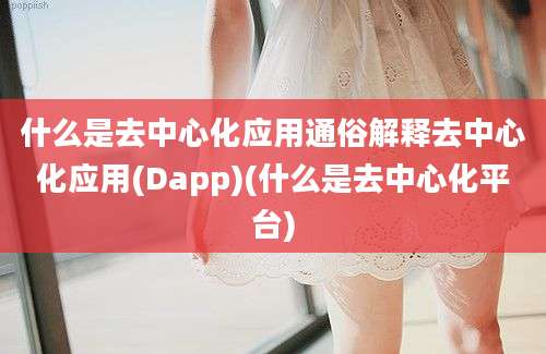 什么是去中心化应用通俗解释去中心化应用(Dapp)(什么是去中心化平台)