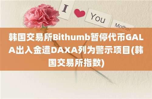 韩国交易所Bithumb暂停代币GALA出入金遭DAXA列为警示项目(韩国交易所指数)