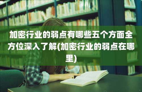 加密行业的弱点有哪些五个方面全方位深入了解(加密行业的弱点在哪里)