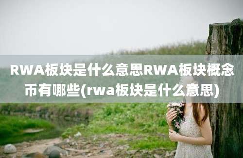 RWA板块是什么意思RWA板块概念币有哪些(rwa板块是什么意思)