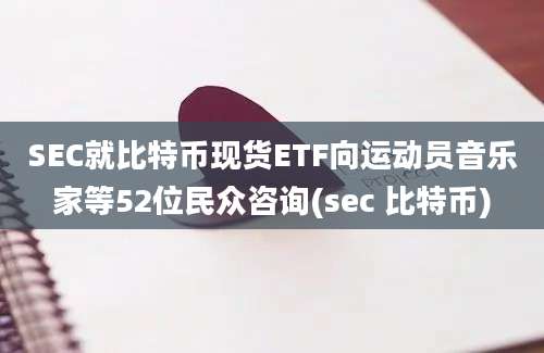 SEC就比特币现货ETF向运动员音乐家等52位民众咨询(sec 比特币)