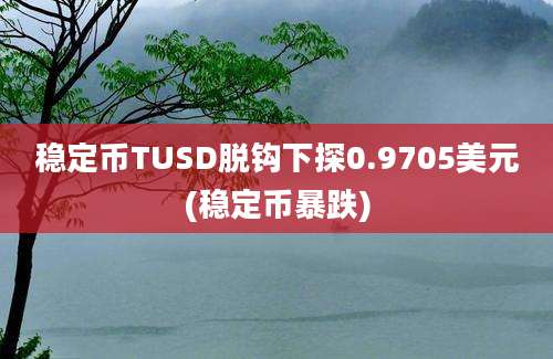 稳定币TUSD脱钩下探0.9705美元(稳定币暴跌)