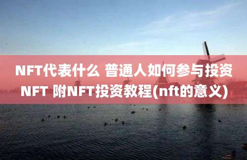 NFT代表什么 普通人如何参与投资NFT 附NFT投资教程(nft的意义)