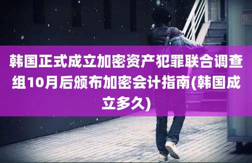 韩国正式成立加密资产犯罪联合调查组10月后颁布加密会计指南(韩国成立多久)