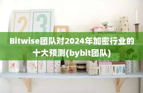 Bitwise团队对2024年加密行业的十大预测(bybit团队)