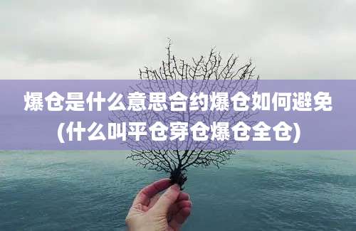 爆仓是什么意思合约爆仓如何避免(什么叫平仓穿仓爆仓全仓)