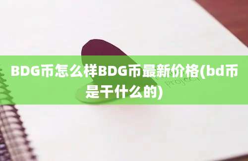 BDG币怎么样BDG币最新价格(bd币是干什么的)