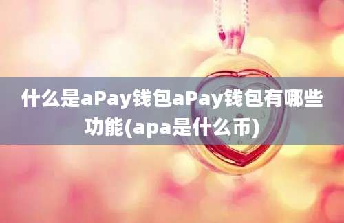 什么是aPay钱包aPay钱包有哪些功能(apa是什么币)