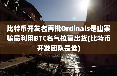 比特币开发者再批Ordinals是山寨骗局利用BTC名气拉高出货(比特币开发团队是谁)