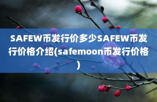 SAFEW币发行价多少SAFEW币发行价格介绍(safemoon币发行价格)