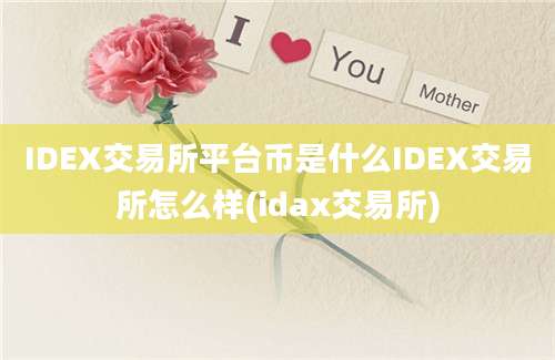 IDEX交易所平台币是什么IDEX交易所怎么样(idax交易所)