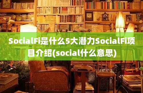 SocialFi是什么5大潜力SocialFi项目介绍(social什么意思)