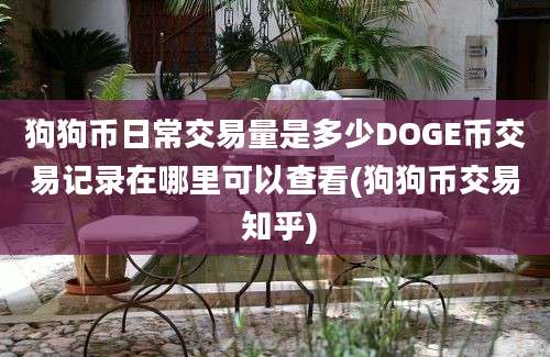 狗狗币日常交易量是多少DOGE币交易记录在哪里可以查看(狗狗币交易 知乎)