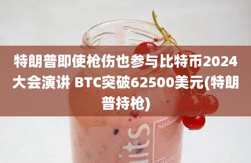 特朗普即使枪伤也参与比特币2024大会演讲 BTC突破62500美元(特朗普持枪)