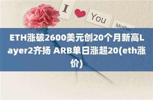 ETH涨破2600美元创20个月新高Layer2齐扬 ARB单日涨超20(eth涨价)