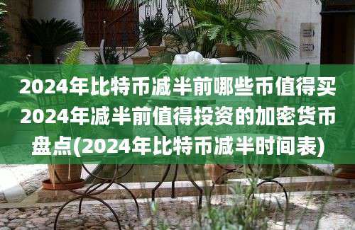 2024年比特币减半前哪些币值得买2024年减半前值得投资的加密货币盘点(2024年比特币减半时间表)