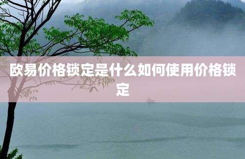 欧易价格锁定是什么如何使用价格锁定