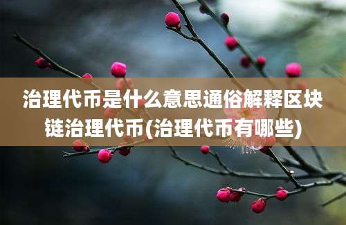 治理代币是什么意思通俗解释区块链治理代币(治理代币有哪些)