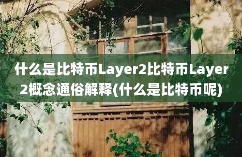 什么是比特币Layer2比特币Layer2概念通俗解释(什么是比特币呢)