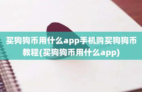 买狗狗币用什么app手机购买狗狗币教程(买狗狗币用什么app)