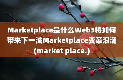 Marketplace是什么Web3将如何带来下一波Marketplace变革浪潮(market place.)