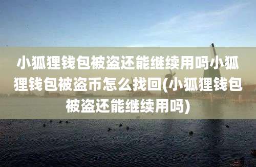 小狐狸钱包被盗还能继续用吗小狐狸钱包被盗币怎么找回(小狐狸钱包被盗还能继续用吗)