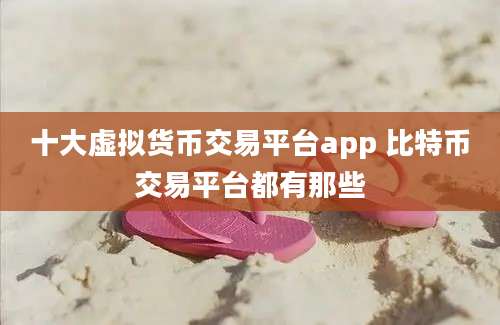 十大虚拟货币交易平台app 比特币交易平台都有那些