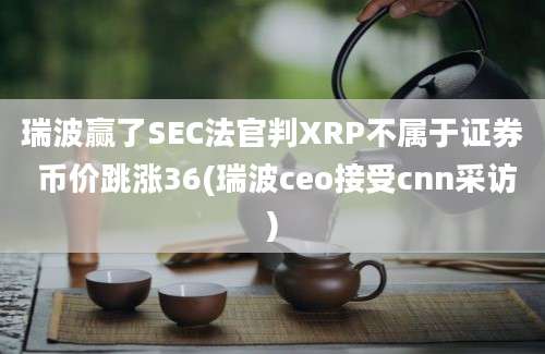 瑞波赢了SEC法官判XRP不属于证券 币价跳涨36(瑞波ceo接受cnn采访)