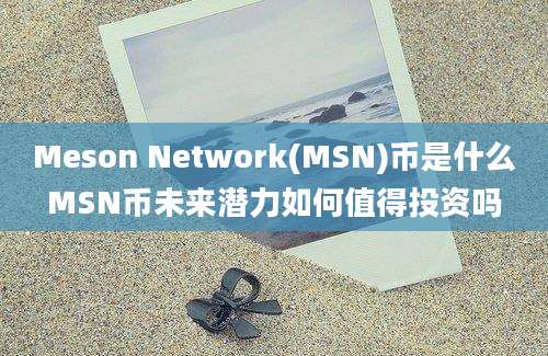 Meson Network(MSN)币是什么MSN币未来潜力如何值得投资吗