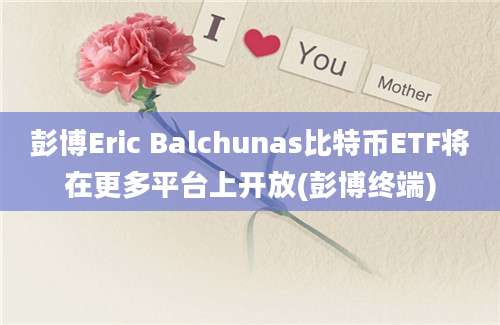 彭博Eric Balchunas比特币ETF将在更多平台上开放(彭博终端)