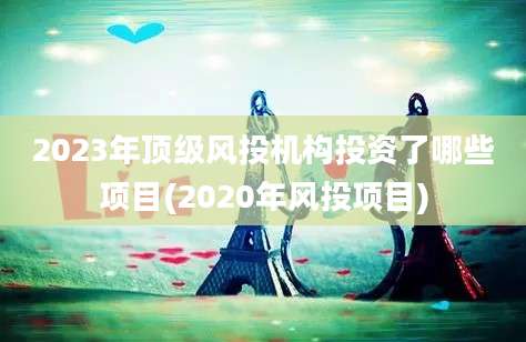 2023年顶级风投机构投资了哪些项目(2020年风投项目)