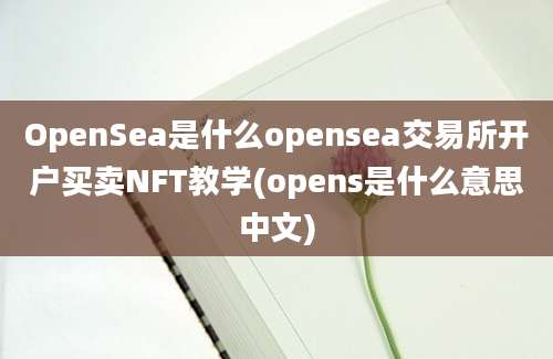 OpenSea是什么opensea交易所开户买卖NFT教学(opens是什么意思中文)