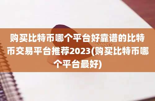 购买比特币哪个平台好靠谱的比特币交易平台推荐2023(购买比特币哪个平台最好)